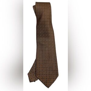 Ralph Lauren Brown Silk Tie with Navy & Red Accents